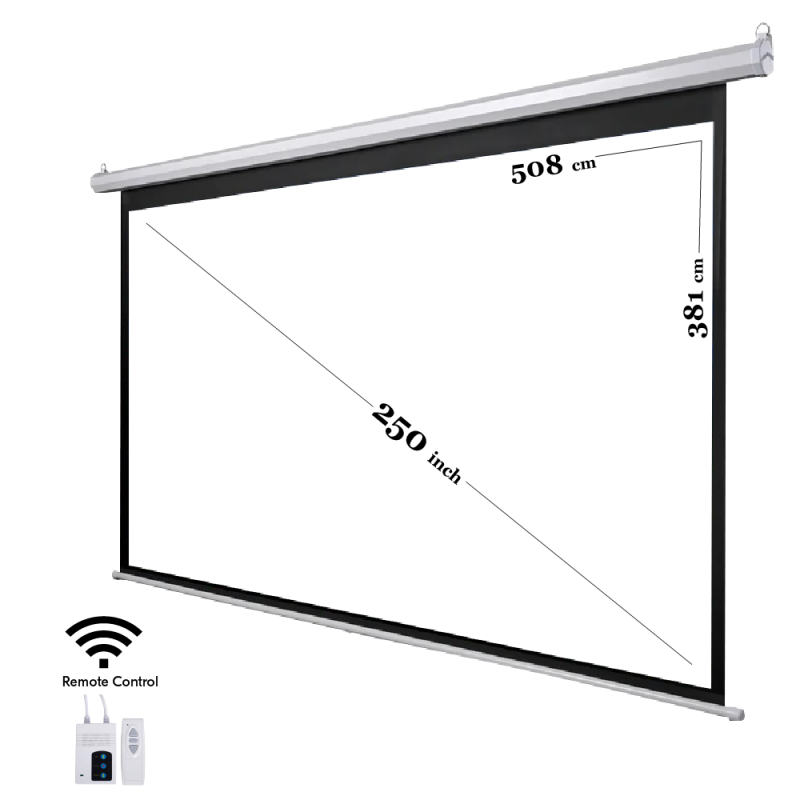 ELECTRICAL SCREEN 508x381cm WITH RF REMOTE