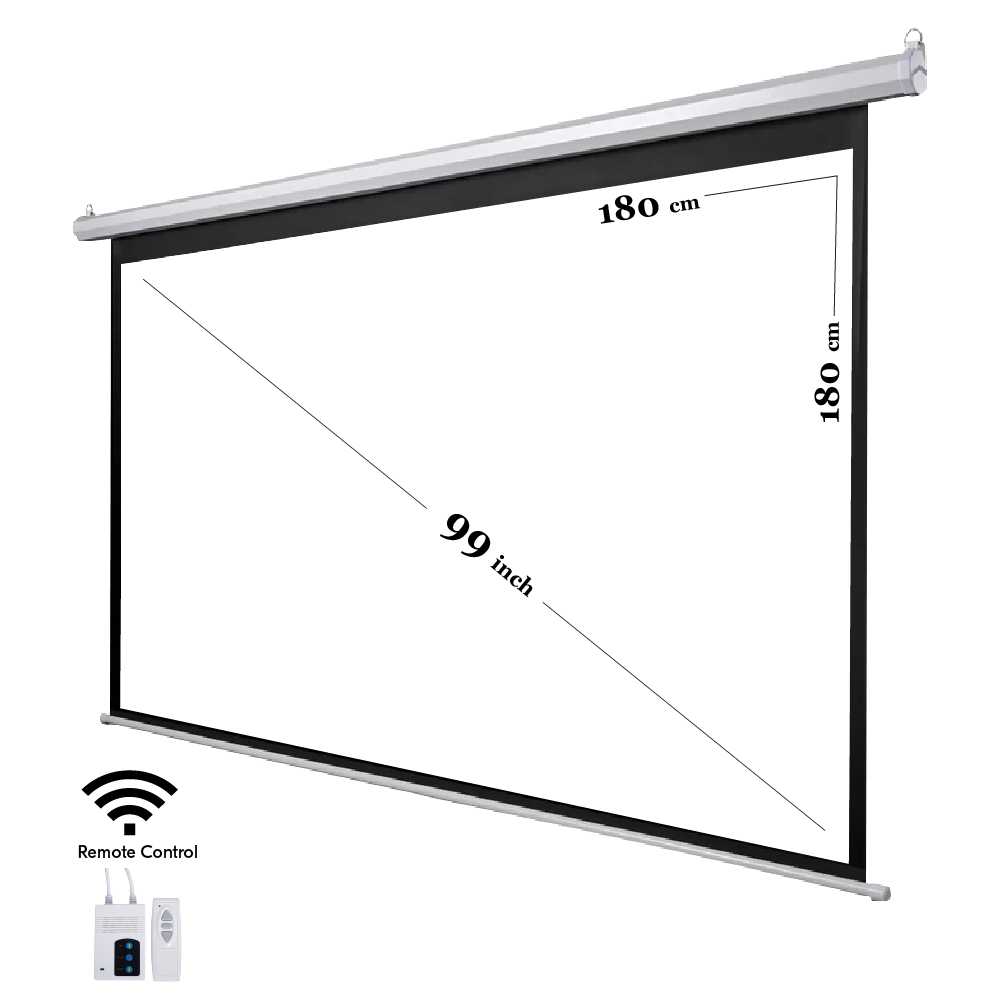 ELECTRICAL SCREEN 70x70" (180x180cm) WITH WIRED REMOTE